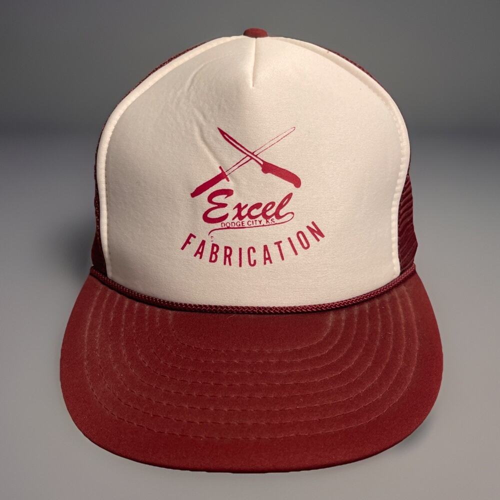 Excel Fabrication Trucker SnapBack Cap Maroon OS Adjustable Nissin